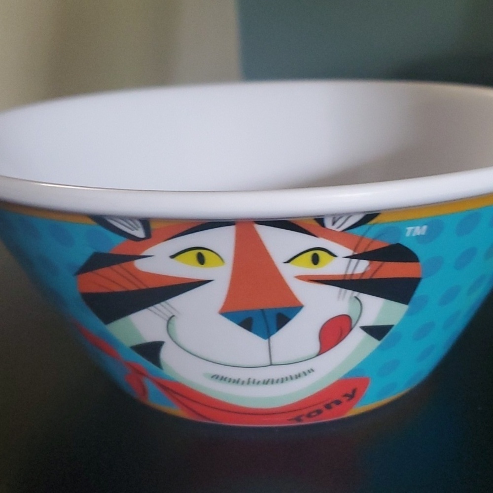 Tony the Tiger Bowl vintage Kelloggs cereal colorful breakfast fun